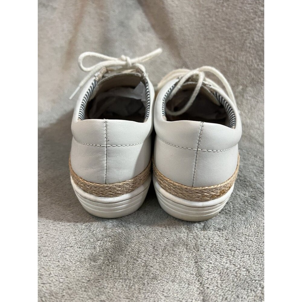 Clarks Collection Women’s 9 Marie Sneakers Sailing White Leather Shoes Beachy - Picture 9 of 10